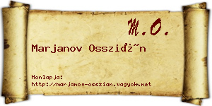 Marjanov Osszián névjegykártya
